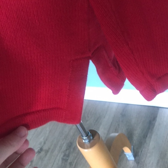 Classic Lauren Ralph Lauren red crest pop over polo collar cotton sweater. Sz L. - Picture 4 of 9